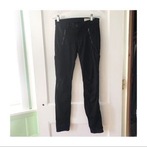 Rag & Bone Zipper Moto Style Skinny Jeans Black